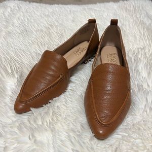 Franco Sarto Pointed Toe brown Italian leather Loafers Size 7.5